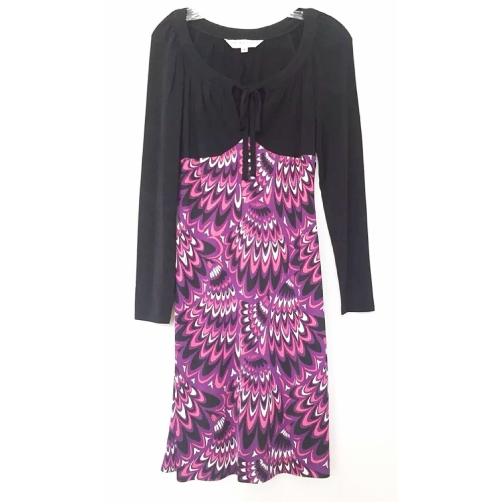 TRINA TURK LOS ANGELES Sz 4 Black Multi Geo Dress